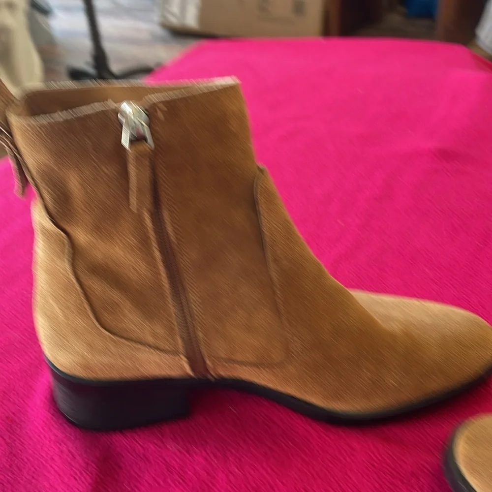 Zara casual style block heels ankle boots -tan colored size EU 38/7 1/2 US - Picture 5 of 16
